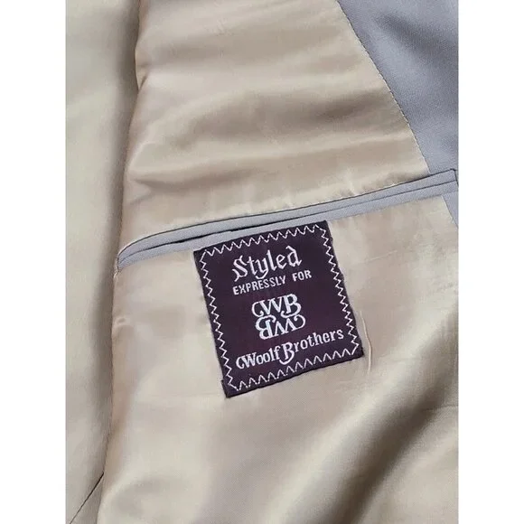 Burberry Men 100% Wool Tweed Tan Herringbone Blazer Jacket Lined - Picture 11 of 16